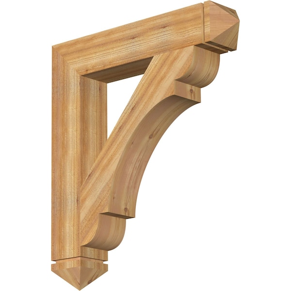 Ekena Millwork Olympic Arts & Crafts Rough Sawn Bracket, Western Red Cedar, 6"W x 34"D x 38"H BKT06X34X38OLY03RWR - main